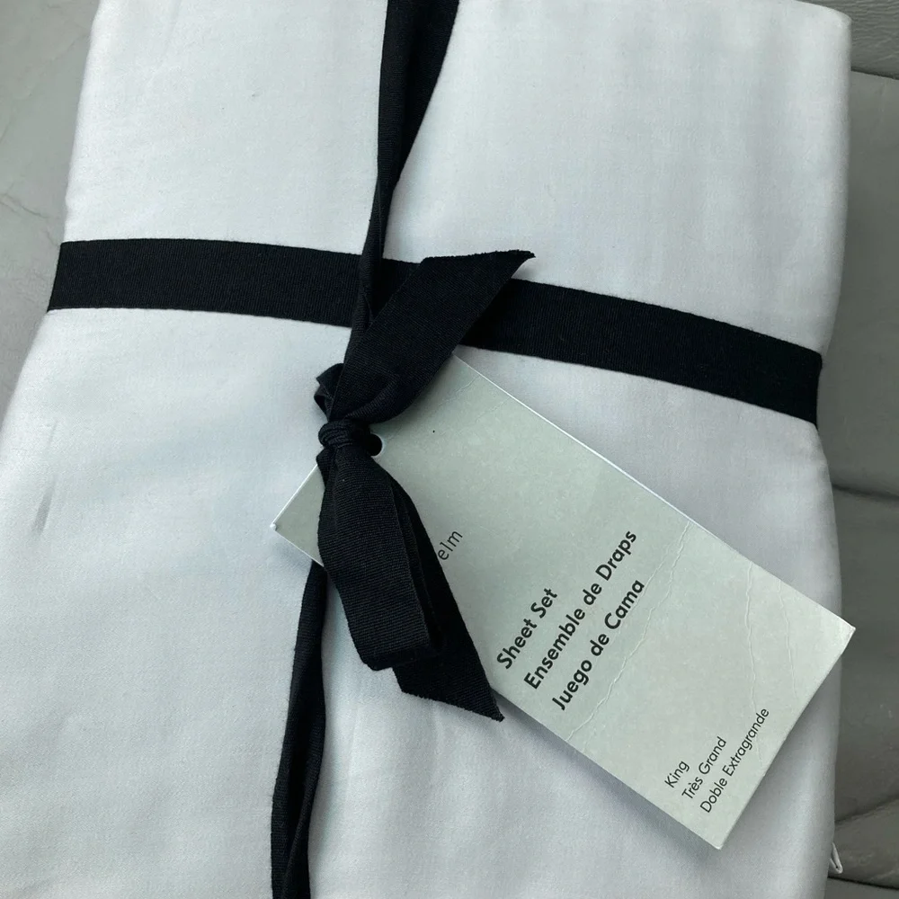 New West Elm Silky TENCEL King Sheet Set in Frost Gray